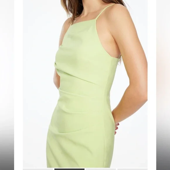 XS Green Ruched Mini Dress - Picture 2 of 6